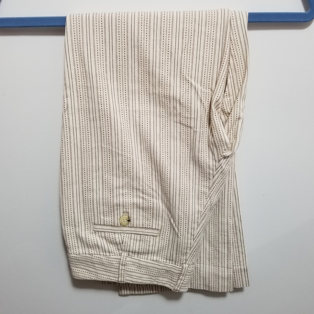 Michael Kors cropped striped cream pants